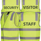 HI VIS D+N SAFETY VEST SECURITY/STAFF/VISITOR 6DNS