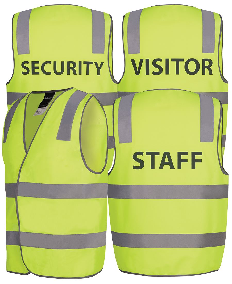 HI VIS D+N SAFETY VEST SECURITY/STAFF/VISITOR 6DNS