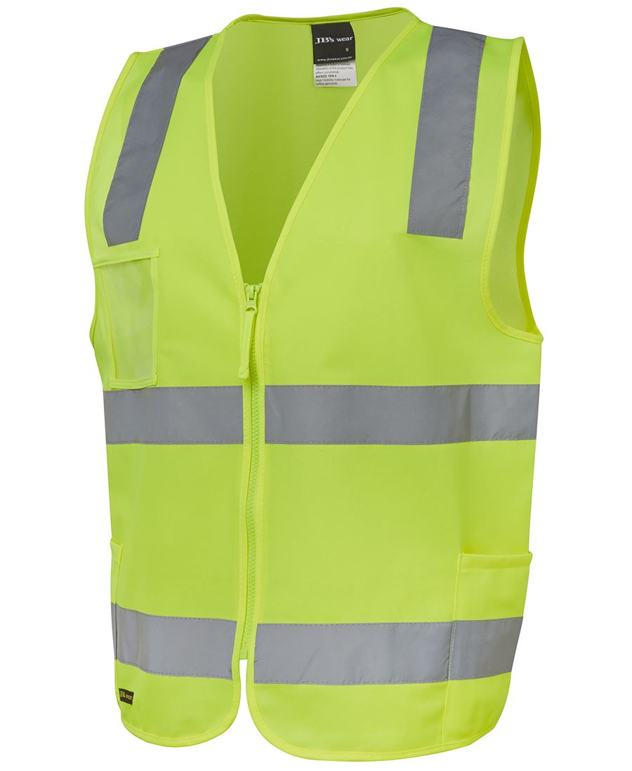 HI VIS (D+N) ZIP SAFETY VEST 6DNSZ