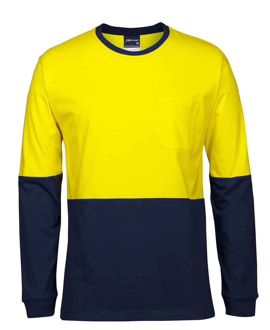 HI VIS L/S CREW NECK COTTON T-SHIRT 6HVTN All day comfort